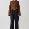 Remy Faux Suede & Leather Collared Jacket – Tan