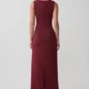 Rhea Detachable Cape Jersey Maxi Dress – Wine Rhea Detachable Cape Jersey Maxi Dress – Wine