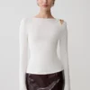 Ricky Knit Long Sleeve Longline Top – Ivory Ricky Knit Long Sleeve Longline Top – Ivory