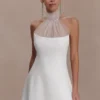 Riley Halter Suiting Mini Dress – Ivory Riley Halter Suiting Mini Dress – Ivory