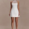 Riley Halter Suiting Mini Dress – Ivory Riley Halter Suiting Mini Dress – Ivory