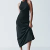 Rinna Satin Halter Maxi Dress – Black Rinna Satin Halter Maxi Dress – Black