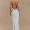 Rinna Satin Halter Maxi Dress – Ivory