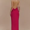 Rinna Satin Halter Maxi Dress – Pink Cherry Rinna Satin Halter Maxi Dress – Pink Cherry