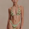 Robyn Beaded Triangle Bikini Top – Sage