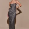 Roisin Diamante Maxi Dress – Gunmetal Roisin Diamante Maxi Dress – Gunmetal