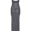 Roisin Diamante Maxi Dress – Gunmetal Roisin Diamante Maxi Dress – Gunmetal