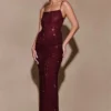 Roisin Diamante Maxi Dress – Mahogany Roisin Diamante Maxi Dress – Mahogany