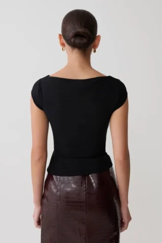 Romana Short Sleeve Mesh Top – Black