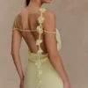 Rosalie Floral Chiffon Maxi Dress – Pastel Lemon Rosalie Floral Chiffon Maxi Dress – Pastel Lemon