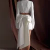 Rosanna Suiting Bow Mini Dress – Ivory