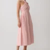 Rosie Linen Halter Midi Dress – Pink Rosie Linen Halter Midi Dress – Pink