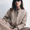 Rudy Suede Bomber Jacket – Sand