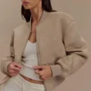 Rudy Suede Bomber Jacket – Sand