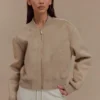 Rudy Suede Bomber Jacket – Sand