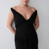 Runa Off Shoulder Mini Dress With Waist Tie – Black Runa Off Shoulder Mini Dress With Waist Tie – Black