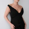 Runa Off Shoulder Mini Dress With Waist Tie – Black Runa Off Shoulder Mini Dress With Waist Tie – Black