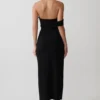 Sable Crossover Crepe Midi Dress – Black Sable Crossover Crepe Midi Dress – Black
