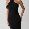 Sable Crossover Crepe Midi Dress – Black Sable Crossover Crepe Midi Dress – Black