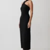 Sable Crossover Crepe Midi Dress – Black Sable Crossover Crepe Midi Dress – Black