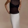 Dollie Sheer Knit Tank Top – Black