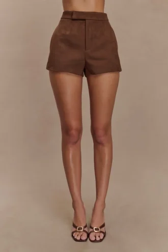 Sally Faux Suede Short – Milk Chocolate Sally Faux Suede Short – Milk Chocolate