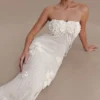 Samantha Crochet Midi Dress With Flowers – Ivory