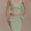 Samira Halter Knit Twist Top – Pastel Green Samira Halter Knit Twist Top – Pastel Green
