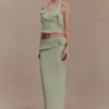 Samira Knit Wired Maxi Skirt – Pastel Green Samira Knit Wired Maxi Skirt – Pastel Green