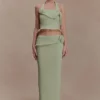 Samira Knit Wired Maxi Skirt – Pastel Green Samira Knit Wired Maxi Skirt – Pastel Green