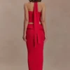 Samira Knit Wired Maxi Skirt – Red Samira Knit Wired Maxi Skirt – Red