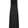 Santal Floral Chiffon Halter Maxi Dress – Black