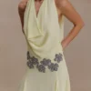 Santal Floral Chiffon Halter Maxi Dress – Lemon