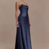 Sarah Strapless Maxi Dress With Waist Tie – Navy Sarah Strapless Maxi Dress With Waist Tie – Navy
