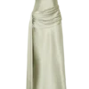 Sarah Strapless Maxi Dress With Waist Tie – Sage