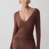 Sari Long Sleeve Modal Top – Chocolate