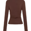 Sari Long Sleeve Modal Top – Chocolate