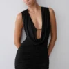 Scarlet Slinky Cowl Mini Dress – Black Scarlet Slinky Cowl Mini Dress – Black