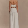 Scottie Gathered Linen Knot Maxi Skirt – Oat Marle Scottie Gathered Linen Knot Maxi Skirt – Oat Marle