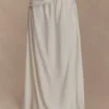 Scottie Gathered Linen Knot Maxi Skirt – Oat Marle Scottie Gathered Linen Knot Maxi Skirt – Oat Marle