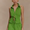Scout Linen Belted Shorts – Green Scout Linen Belted Shorts – Green