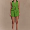 Scout Linen Belted Shorts – Green Scout Linen Belted Shorts – Green