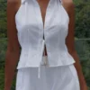 Scout Sleeveless Linen Shirt – White Scout Sleeveless Linen Shirt – White