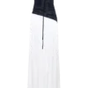 Serena Strapless Taffeta Maxi Dress – White/Black Serena Strapless Taffeta Maxi Dress – White/Black