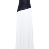 Serena Strapless Taffeta Maxi Dress – White/Black Serena Strapless Taffeta Maxi Dress – White/Black