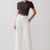 Shae Wide Leg Denim Jeans – White