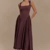 Sharon Scuba Jersey Midi Dress – Cacao Brown Sharon Scuba Jersey Midi Dress – Cacao Brown