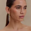 Shea Crystal Fringe Drop Earrings – Gold Shea Crystal Fringe Drop Earrings – Gold
