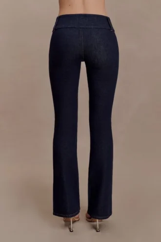 Shelly Flared Denim Jeans – Washed Indigo Blue Shelly Flared Denim Jeans – Washed Indigo Blue