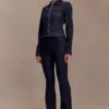 Shelly Flared Denim Jeans – Washed Indigo Blue